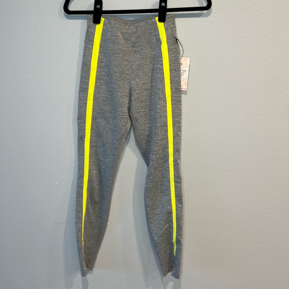 Light Gray Neon Stripe Leggings